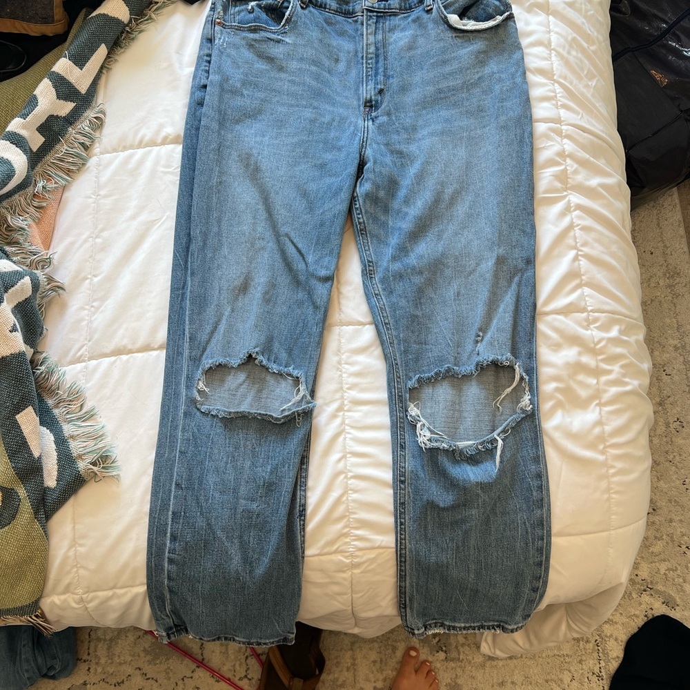 Abercrombie & Fitch Blue Straight Leg Denim Jeans
